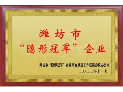 潍坊市“隐形冠军”企业